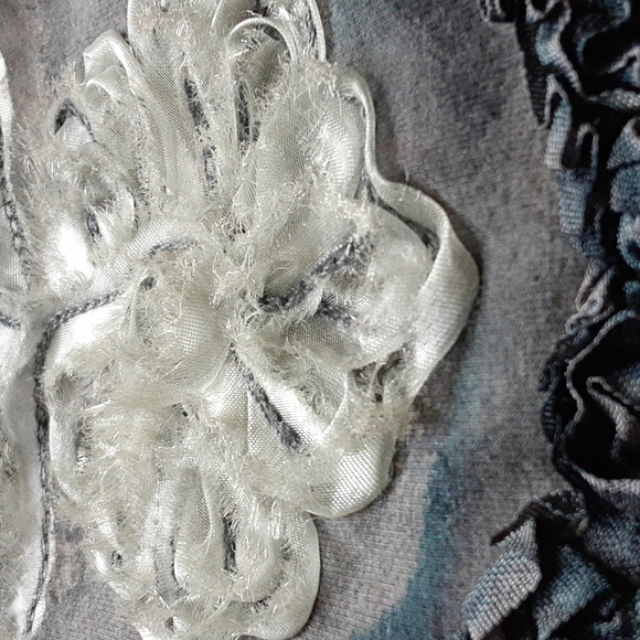 Mezon deep-scoop neck, 3/4 length sleeve knit top, popular item. Buy it now! - Picture 9 of 10